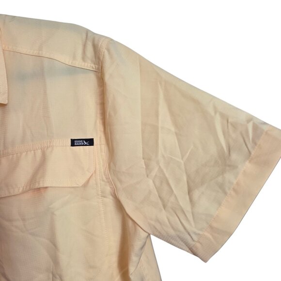 Eddie Bauer Shirt Mens Medium Performance Fishing Outdoor Vented Butter Yellow - Picture 3 of 16